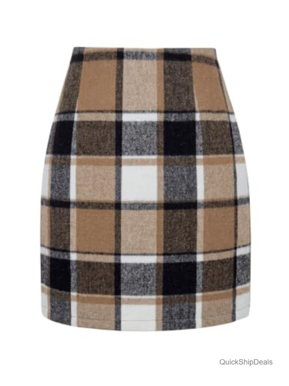 Womens Tartan Plaid Mini Pencil Skirt Fall Bodycon High Waist